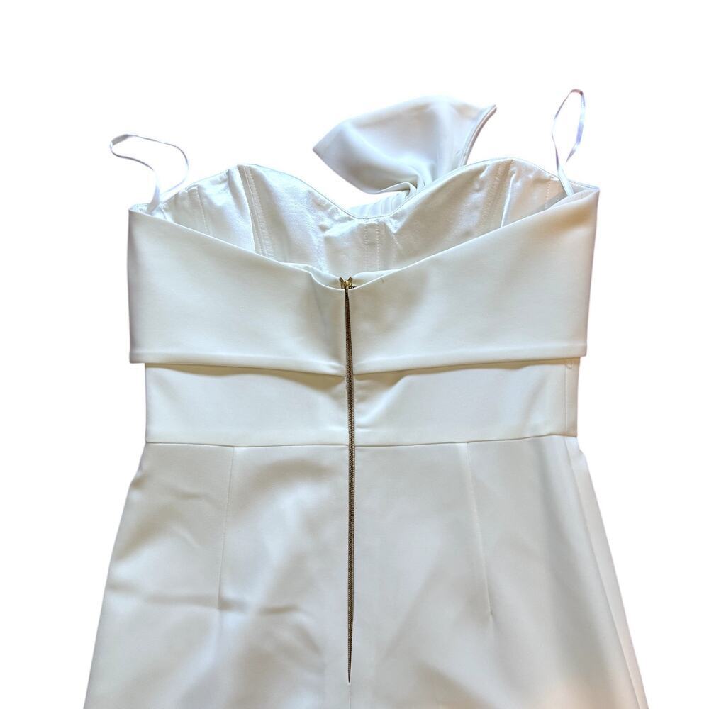 Rare Lucian Matis Strapless White Bridal Bow Jumpsuit Bride Size 8 - Picture 5 of 8